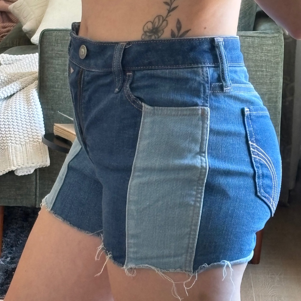 Short Shorts Color Block Patch Work - image 1